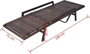 vidaXL leżak ogrodowy z poduszką, polirattan, brązowy (43107) 8