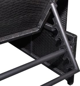 vidaXL leżaki ze stolikiem, 2 sztuki, polirattan, czarne (43069) 5