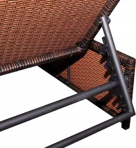 vidaXL leżaki ze stolikiem, 2 sztuki, polirattan, brązowe (43068) 5