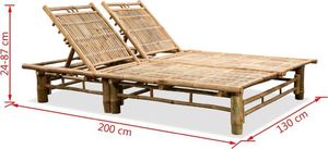 vidaXL podwójny leżak, bambus (43715) 7