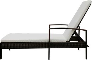 vidaXL leżak ogrodowy z poduszką, polirattan, brązowy (42941) 3
