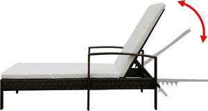 vidaXL leżak ogrodowy z poduszką, polirattan, brązowy (42941) 5