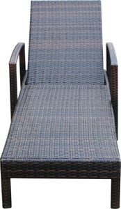 vidaXL leżak ogrodowy z poduszką, polirattan, brązowy (42941) 6