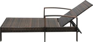 vidaXL leżak ogrodowy z poduszką, polirattan, brązowy (42941) 7