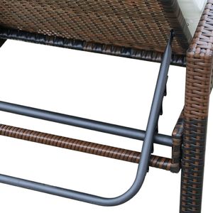 vidaXL leżak ogrodowy z poduszką, polirattan, brązowy (42941) 8