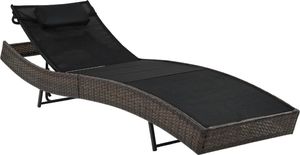 vidaXL leżak ogrodowy z poduszką, polirattan, brązowy (44716) 1