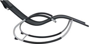 vidaXL składany leżak z poduszką, czarny, tkanina textilene (47788) 3