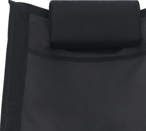 vidaXL składany leżak z poduszką, czarny, tkanina textilene (47788) 4