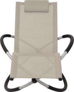 vidaXL leżak z geometryczną ramą stalowy, kremowy (47774) 2