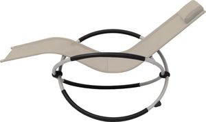 vidaXL leżak z geometryczną ramą stalowy, kremowy (47774) 3