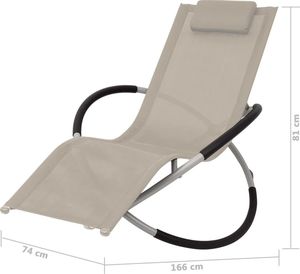 vidaXL leżak z geometryczną ramą stalowy, kremowy (47774) 7