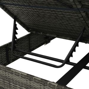 vidaXL leżak ogrodowy z baldachimem, rattan PE, szary (45647) 6