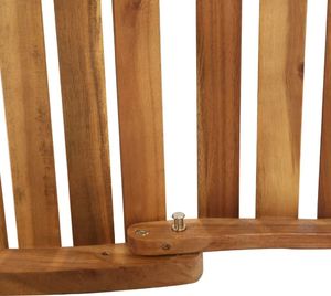 vidaXL leżak z poduszką, lite drewno akacjowe, kremowy 7