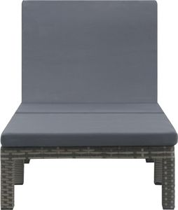vidaXL leżak ogrodowy z poduszką, polirattan, antracytowy (47752) 2