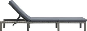 vidaXL leżak ogrodowy z poduszką, polirattan, antracytowy (47752) 3