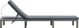 vidaXL leżak ogrodowy z poduszką, polirattan, antracytowy (47752) 4