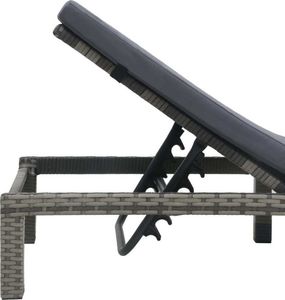 vidaXL leżak ogrodowy z poduszką, polirattan, antracytowy (47752) 5