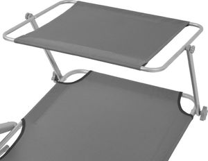 vidaXL leżak z daszkiem, stalowy, szary (42934) 4