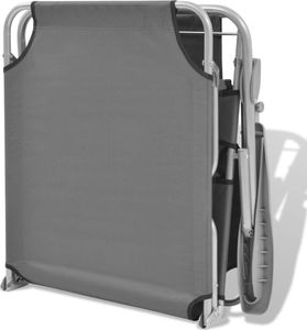 vidaXL leżak z daszkiem, stalowy, szary (42934) 7