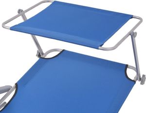 vidaXL leżak z daszkiem, stalowy, niebieski (42931) 4