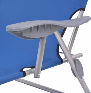 vidaXL leżak z daszkiem, stalowy, niebieski (42931) 5