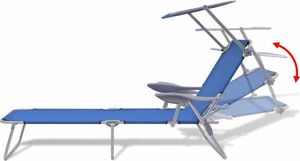 vidaXL leżak z daszkiem, stalowy, niebieski (42931) 6