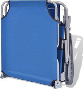 vidaXL leżak z daszkiem, stalowy, niebieski (42931) 7