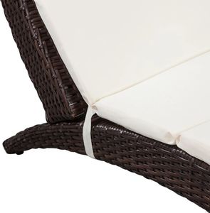 vidaXL leżak ogrodowy składany, z poduszką, polirattan, brązowy (41808) 3