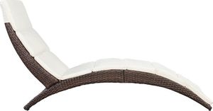 vidaXL leżak ogrodowy składany, z poduszką, polirattan, brązowy (41808) 4