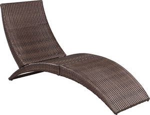vidaXL leżak ogrodowy składany, z poduszką, polirattan, brązowy (41808) 5
