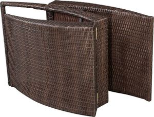 vidaXL leżak ogrodowy składany, z poduszką, polirattan, brązowy (41808) 6