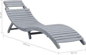 vidaXL leżak, przecierany szary, lite drewno akacjowe (45959) 8