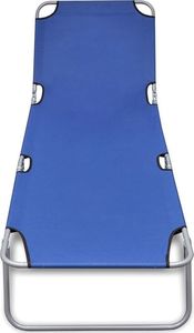 vidaXL składany leżak, stal malowana proszkowo, niebieski (41477) 2