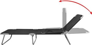 vidaXL składany leżak, stal malowana proszkowo, czarny (41478) 3