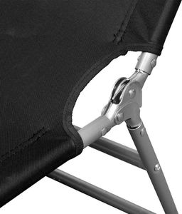 vidaXL składany leżak, stal malowana proszkowo, czarny (41478) 4