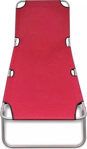 vidaXL składany leżak, stal malowana proszkowo, czerwony (41479) 2