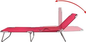 vidaXL składany leżak, stal malowana proszkowo, czerwony (41479) 3