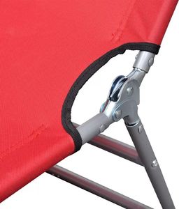 vidaXL składany leżak, stal malowana proszkowo, czerwony (41479) 4
