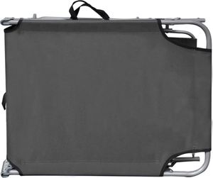 vidaXL składany leżak z daszkiem, stalowy, szary (44291) 5