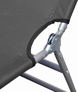 vidaXL składany leżak z regulowanym oparciem, szary (44293) 5