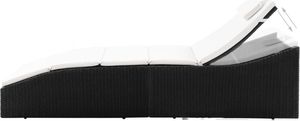 vidaXL leżak ogrodowy z poduszką, rattan PE, czarny (44134) 3