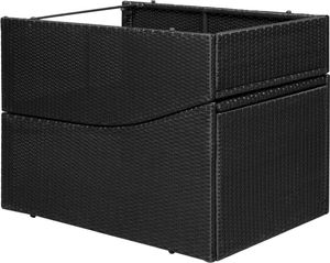 vidaXL leżak ogrodowy z poduszką, rattan PE, czarny (44134) 4