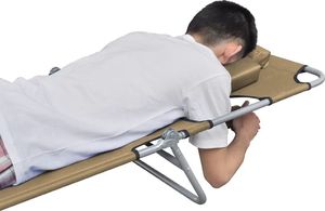 vidaXL składany leżak z zagłówkiem i regulowanym oparciem, kolor taupe (44296) 2