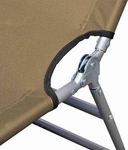 vidaXL składany leżak z zagłówkiem i regulowanym oparciem, kolor taupe (44296) 6