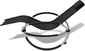 vidaXL leżak z geometryczną ramą stalowy, czarny i szary (42400) 2