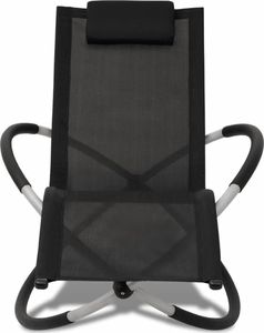 vidaXL leżak z geometryczną ramą stalowy, czarny i szary (42400) 3