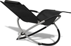 vidaXL leżak z geometryczną ramą stalowy, czarny i szary (42400) 4