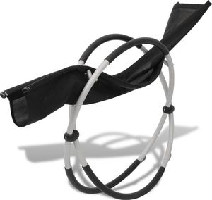 vidaXL leżak z geometryczną ramą stalowy, czarny i szary (42400) 5