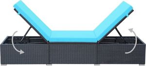 vidaXL leżak ogrodowy z poduszką, polirattan, czarny (44406) 6