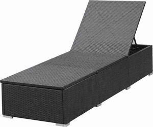 vidaXL leżak ogrodowy z poduszką, polirattan, czarny (44404) 7